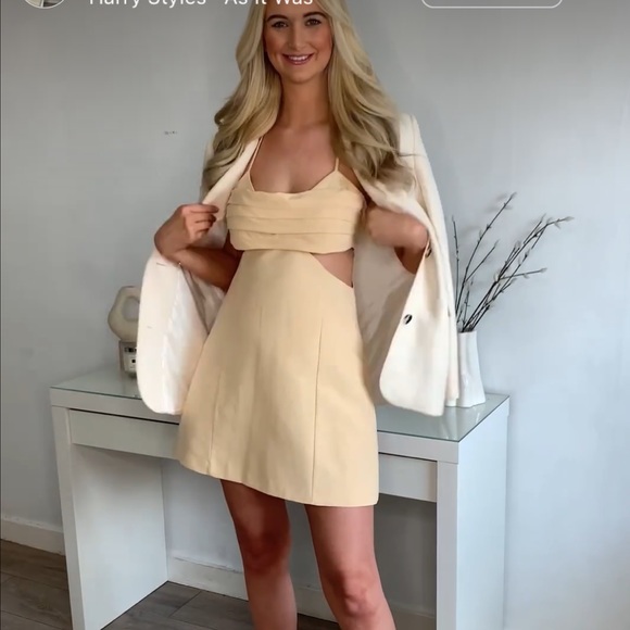 Zara CUT OUT LINEN BLEND DRESS - Picture 16 of 16